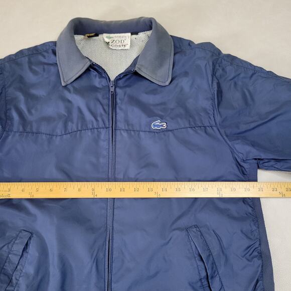 Vintage Lacoste Club Men’s Jacket Medium Blue Full Zip Rain Coat Windbreaker - Picture 8 of 13
